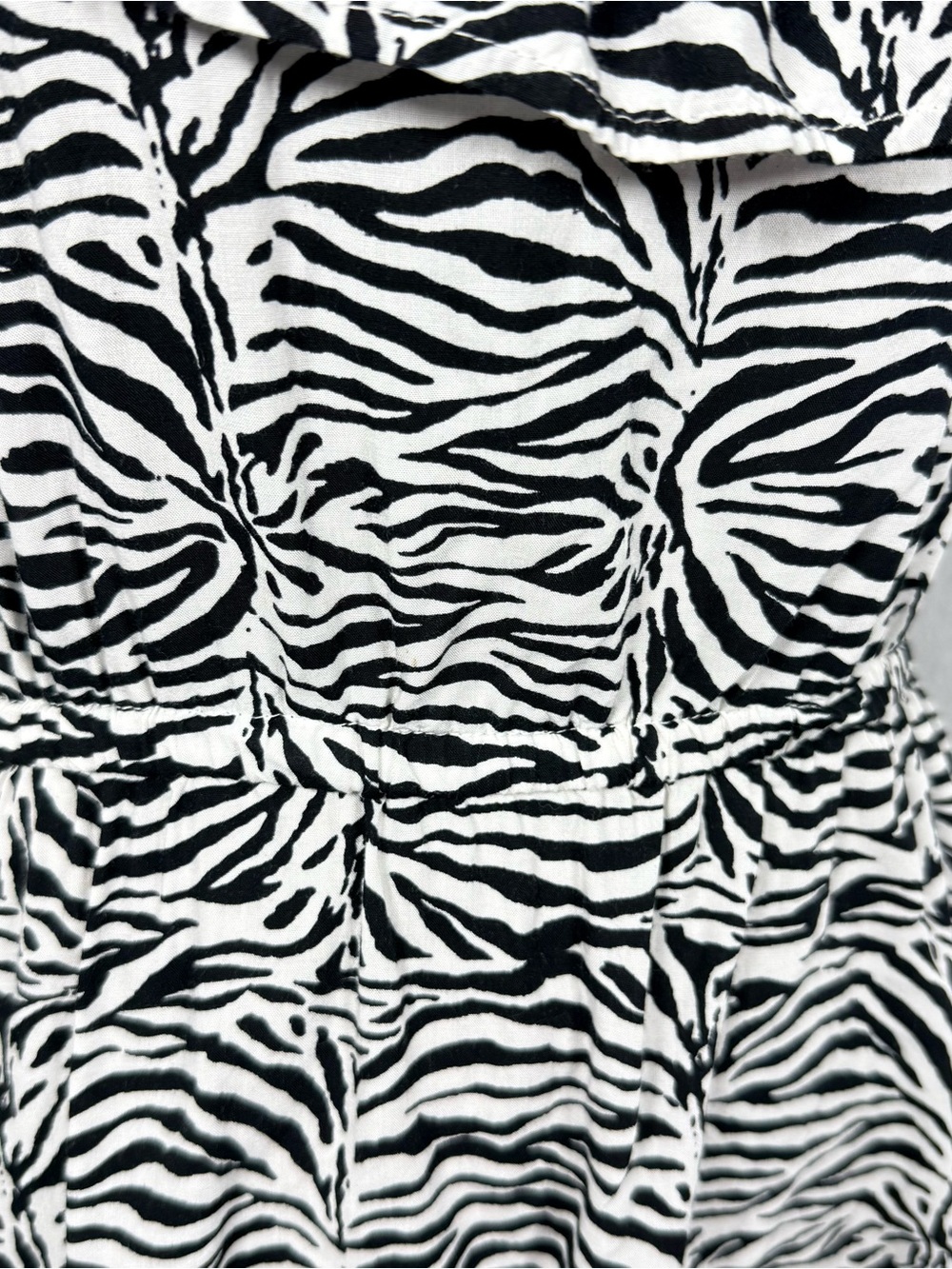 Cotton On Zebra Print One Shoulder Mini Dress Ruffle Animal Print Size L - Picture 5 of 12